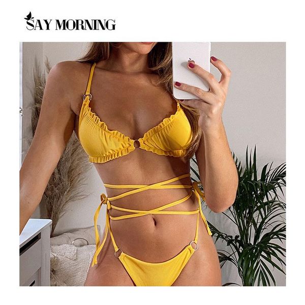women's swimwear say morning solid wrinkled strap bikini basic split swimsuit 2021 bathing suit beachwear swimming swim, White;black
women's swimwear say morning solid wrinkled strap bikini basic split swimsuit 2021 bathing suit beachwear swimming swim, White;black
