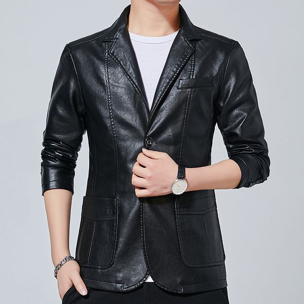 fashion mens leather suits short leather jacket outdoor warm coat, Blue;black 
fashion mens leather suits short leather jacket outdoor warm coat, Blue;black