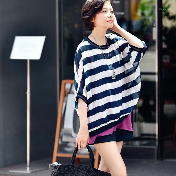 women's blouses & shirts micoco x1569c literary and artistic contracted temperament pure fresh blue white stripe loose bat sleeve chiff
women's blouses & shirts micoco x1569c literary and artistic contracted temperament pure fresh blue white stripe loose bat sleeve chiff