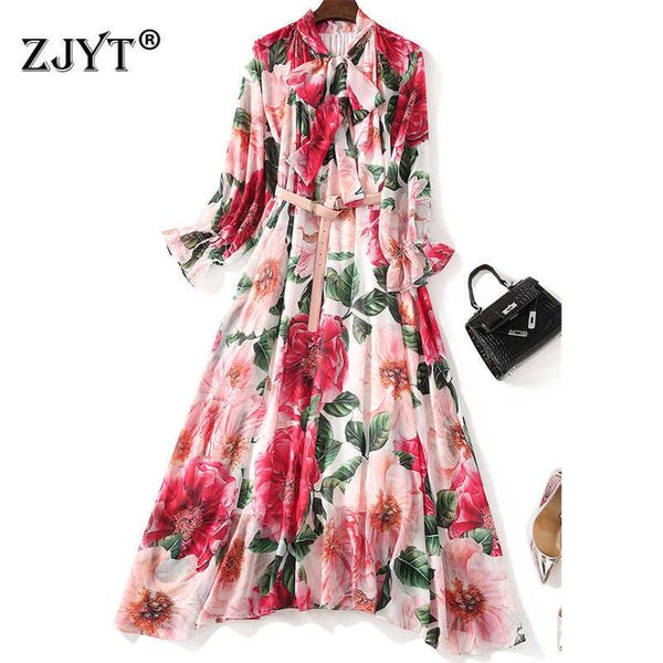 summer designer fashion bow collar flower print long sleeve maxi runway dress women loose bohemian beach robe chiffon vestidos 210601, Black;gray
summer designer fashion bow collar flower print long sleeve maxi runway dress women loose bohemian beach robe chiffon vestidos 210601, Black;gray