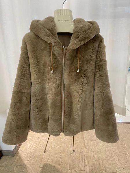 women's fur & faux 2021 women winter warm thick real natural rex hooded outerwear coat genuine jacket, Black
women's fur & faux 2021 women winter warm thick real natural rex hooded outerwear coat genuine jacket, Black