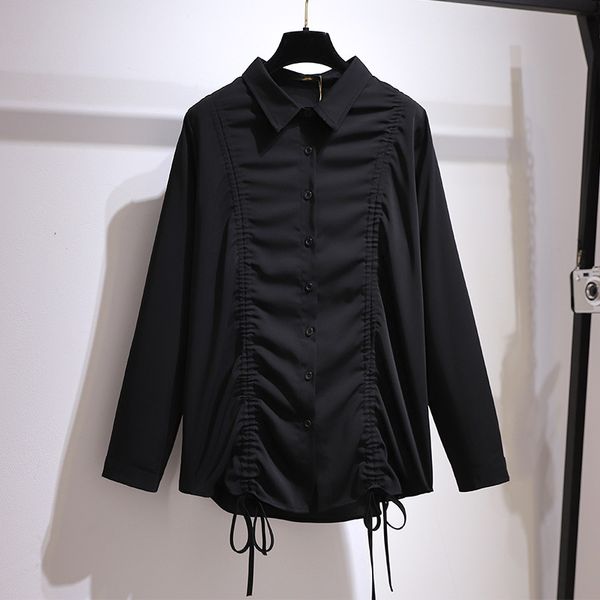 spring women office lady blouse black single breasted turn-down collar long-sleeved drawstring pleated shirt 16w304 210510, White
spring women office lady blouse black single breasted turn-down collar long-sleeved drawstring pleated shirt 16w304 210510, White