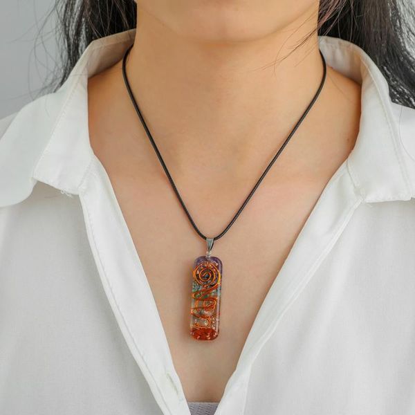 pendant necklaces retro reiki healing colorful chips stone natural chakra orgone energy necklace pendulum amulet orgonite crystal, Silver
pendant necklaces retro reiki healing colorful chips stone natural chakra orgone energy necklace pendulum amulet orgonite crystal, Silver