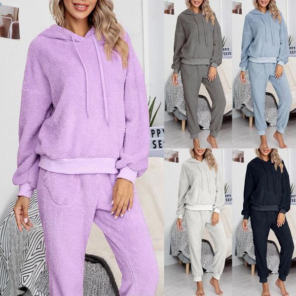 women's tracksuits plush fluffy sweatshirt hoodie long pant trouser homewear outfit two piece set women spring outfits for, Gray
women's tracksuits plush fluffy sweatshirt hoodie long pant trouser homewear outfit two piece set women spring outfits for, Gray