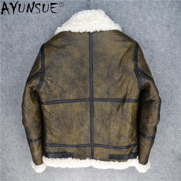 men's leather & faux akoosun cowhide genuine jacket men clothing shearling coat winter jackets thick mens clothes ropa de hombre lxr500, Black
men's leather & faux akoosun cowhide genuine jacket men clothing shearling coat winter jackets thick mens clothes ropa de hombre lxr500, Black