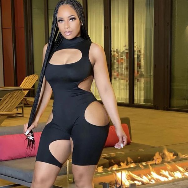 hollow out overalls solid women dress color turtleneck sleeveless close fitting playsuit, Black;gray
hollow out overalls solid women dress color turtleneck sleeveless close fitting playsuit, Black;gray