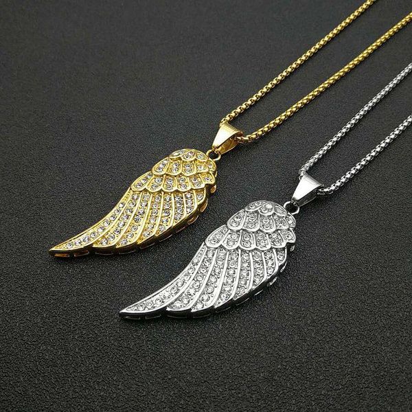 pendant necklaces megin d hiphop exquiste luxury zircon wing titanium steel for men women couple friend fashion gift jewelry, Silver
pendant necklaces megin d hiphop exquiste luxury zircon wing titanium steel for men women couple friend fashion gift jewelry, Silver