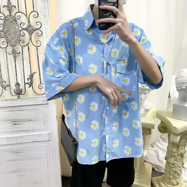 summer short-sleeved shirts men's fashion printed casual men streetwear korean loose flower mens hawaiian, White;black
summer short-sleeved shirts men's fashion printed casual men streetwear korean loose flower mens hawaiian, White;black