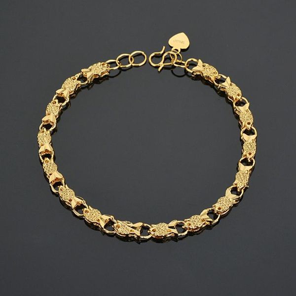 link, chain fashion jewelry women's bracelet luck fish link stainless steel mens womens bracelets gold plated bangle tone no fade, Black
link, chain fashion jewelry women's bracelet luck fish link stainless steel mens womens bracelets gold plated bangle tone no fade, Black