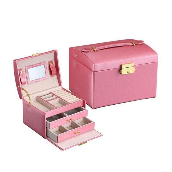 three layers leather jewelry box european storage large space holder gift boxes & bins
three layers leather jewelry box european storage large space holder gift boxes & bins