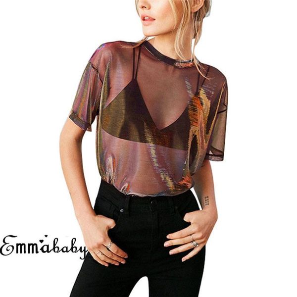 women's blouses & shirts summer mesh shirt short sleeve ladies transparent hollow blouse black blue clothes, White
women's blouses & shirts summer mesh shirt short sleeve ladies transparent hollow blouse black blue clothes, White