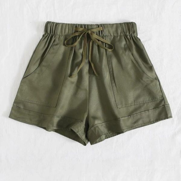 women's shorts heliar army green casual drawstring for women summer wide leg elastic waist short pants female pockets streetwear, White;black
women's shorts heliar army green casual drawstring for women summer wide leg elastic waist short pants female pockets streetwear, White;black