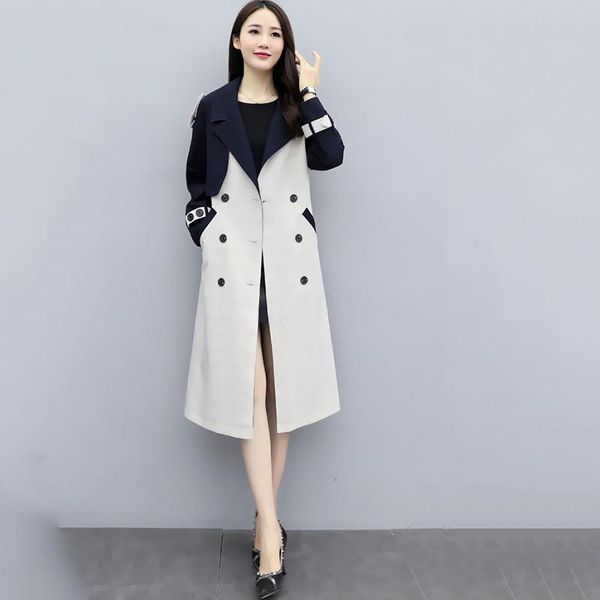 women's trench coats windbreaker middle and long spring autumn 2021 korean loose temperament splicing knee length jacket, Tan;black
women's trench coats windbreaker middle and long spring autumn 2021 korean loose temperament splicing knee length jacket, Tan;black
