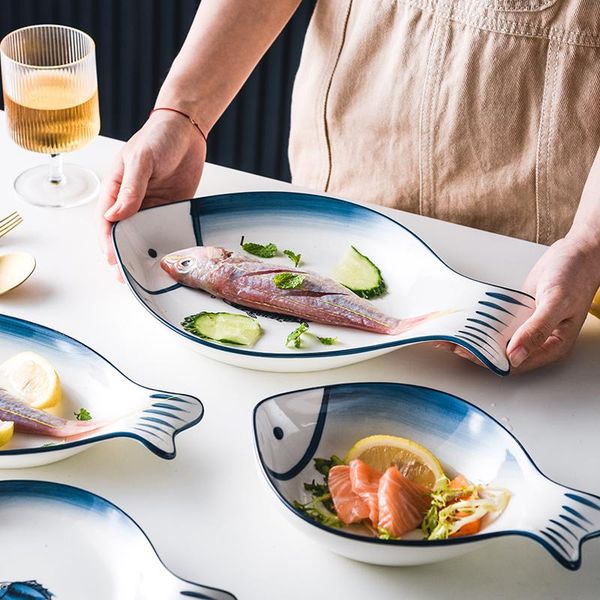 dishes & plates japanese steamed fish plate glaze under the color ceramic fish-shaped dish home small fresh cutlery
dishes & plates japanese steamed fish plate glaze under the color ceramic fish-shaped dish home small fresh cutlery