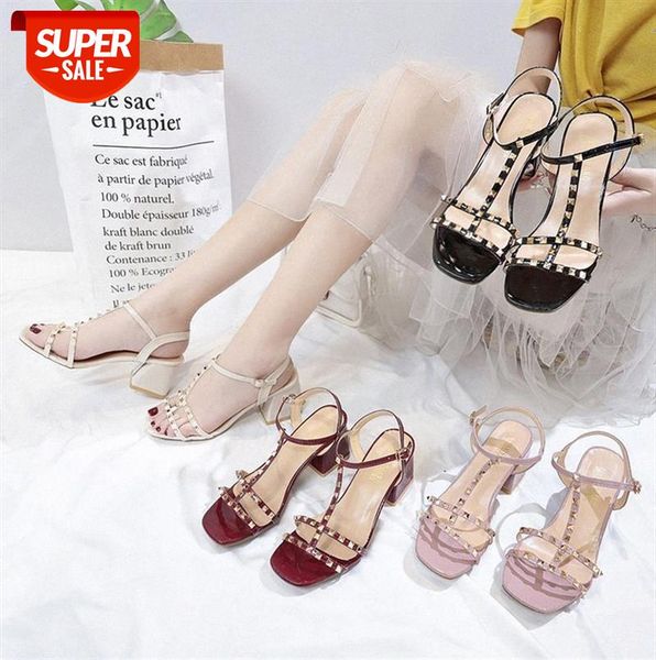 women's sandals thick with rivets korean shoes for women breathable high-heeled belt #q38d, Black
women's sandals thick with rivets korean shoes for women breathable high-heeled belt #q38d, Black