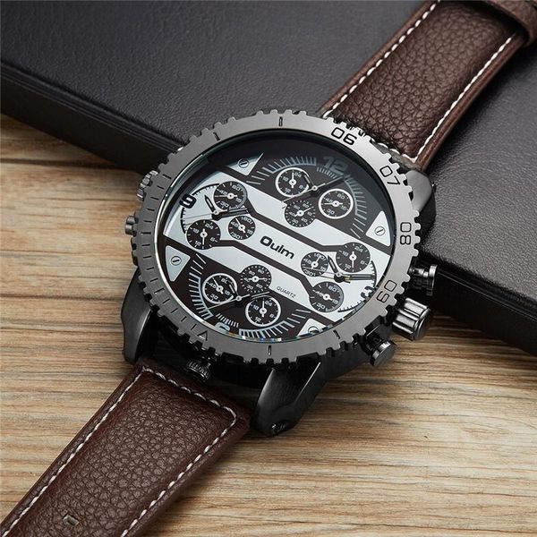 wristwatches oulm super large size watches men four time zone quartz wristwatch oversize male big watch pu leather man hours military clock, Slivery;brown
wristwatches oulm super large size watches men four time zone quartz wristwatch oversize male big watch pu leather man hours military clock, Slivery;brown