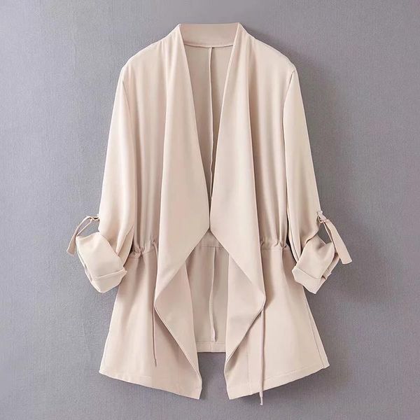 long fashion trench coat wind women's autumn british temperament loose drawstring waist windbreaker jacket 2327, Tan;black
long fashion trench coat wind women's autumn british temperament loose drawstring waist windbreaker jacket 2327, Tan;black