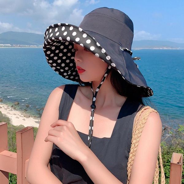 wide brim hats lady solid color casual hat summer large eaves cap outdoor beach sunscreen retro polka dot sun folding, Blue;gray
wide brim hats lady solid color casual hat summer large eaves cap outdoor beach sunscreen retro polka dot sun folding, Blue;gray