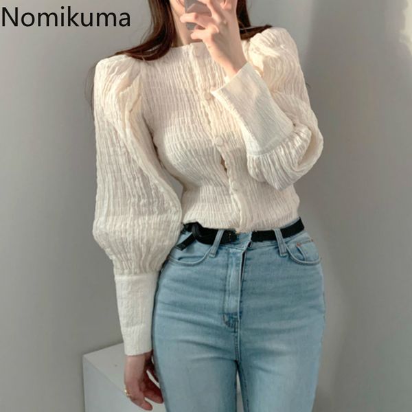 nomikuma korea chic sweet shirt autumn folds design single breasted lantern long sleeve blouse women blusas mujer 3d451 210514, White
nomikuma korea chic sweet shirt autumn folds design single breasted lantern long sleeve blouse women blusas mujer 3d451 210514, White