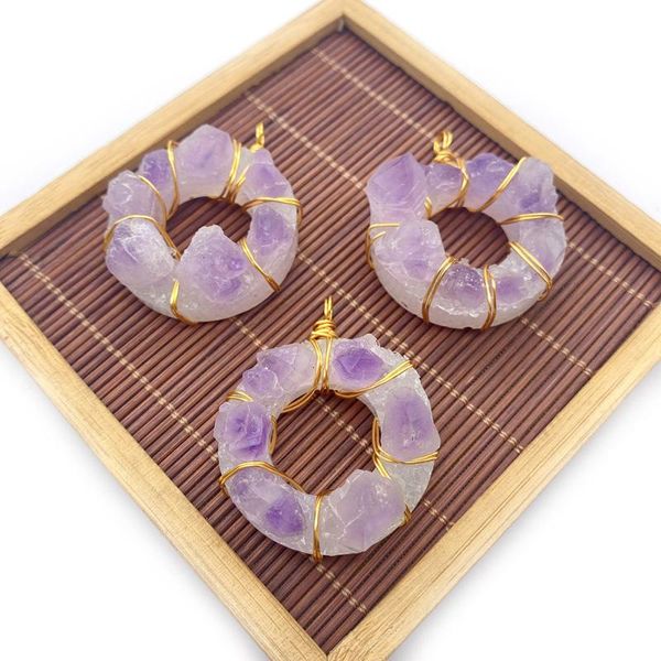 charms pendant necklace semi-precious stone amethyst winding jewelry round making diy bracelet accessories, Bronze;silver
charms pendant necklace semi-precious stone amethyst winding jewelry round making diy bracelet accessories, Bronze;silver
