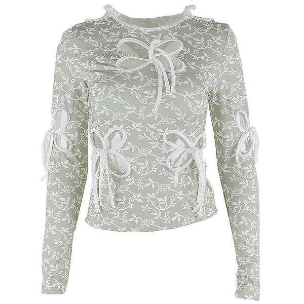 women's t-shirt european and american winter sweet round neck floral bowknot hollow lace slim long-sleeved bottoming women, White
women's t-shirt european and american winter sweet round neck floral bowknot hollow lace slim long-sleeved bottoming women, White