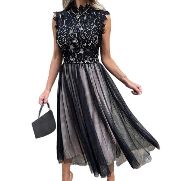 casual dresses vintage women dress mesh patchwork lace stand collar large hem elegant summer for dating party wear prom black xl vestidos, Black;gray
casual dresses vintage women dress mesh patchwork lace stand collar large hem elegant summer for dating party wear prom black xl vestidos, Black;gray