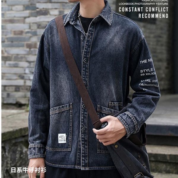 men's jackets spring autumn 2021 fashion jeans grey casual tooling korean lapel cowboy teenagers denim jacket for man, Black;brown
men's jackets spring autumn 2021 fashion jeans grey casual tooling korean lapel cowboy teenagers denim jacket for man, Black;brown