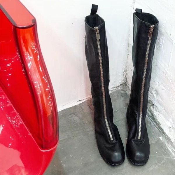 boots quality genuine leather womens knight solid front zip round toe fashion high square heel cowhide casual, Black
boots quality genuine leather womens knight solid front zip round toe fashion high square heel cowhide casual, Black