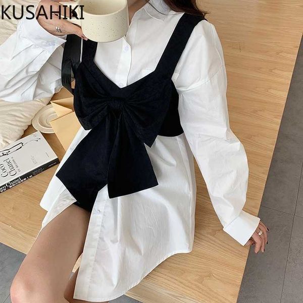 kusahiki women medium-long blouse causal long sleeve loose blusas shirt + sweet bowknot sling vest korean spring 6f749 210602, White
kusahiki women medium-long blouse causal long sleeve loose blusas shirt + sweet bowknot sling vest korean spring 6f749 210602, White
