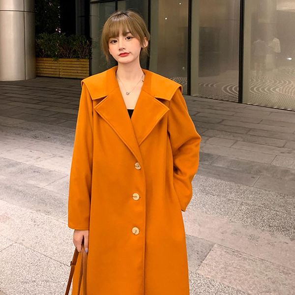 autumn winter korean fashion woolen coat women's navy collar loose all-match casual mid-length woolens jacket female wool & blends, Black
autumn winter korean fashion woolen coat women's navy collar loose all-match casual mid-length woolens jacket female wool & blends, Black