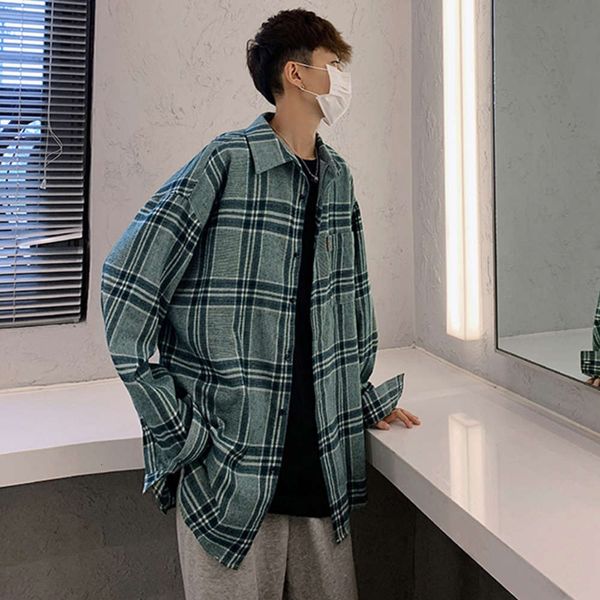 men's casual shirts shirt ruffian handsome long sleeve men's korean autumn fashion loose and versatile youth large plaid coat tckm, White;black
men's casual shirts shirt ruffian handsome long sleeve men's korean autumn fashion loose and versatile youth large plaid coat tckm, White;black