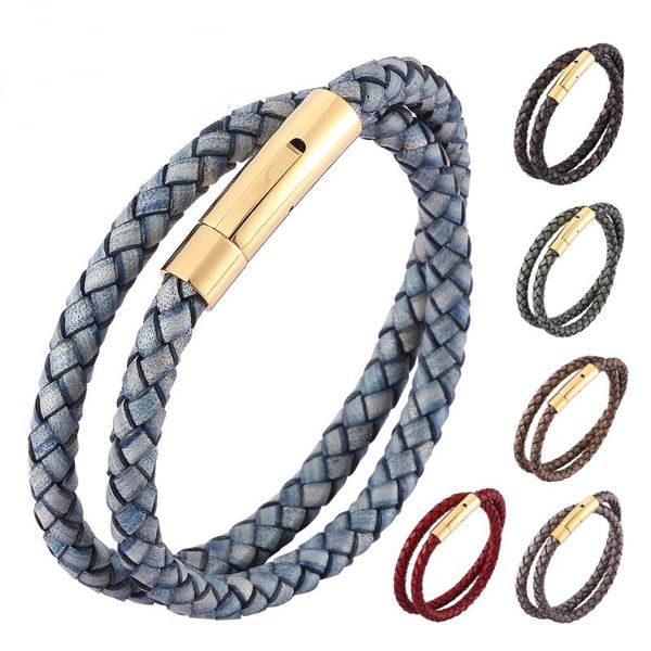 charm bracelets double-layer leather cord bracelet ladies men and women couple multi-layer titanium steel blue, Golden;silver
charm bracelets double-layer leather cord bracelet ladies men and women couple multi-layer titanium steel blue, Golden;silver