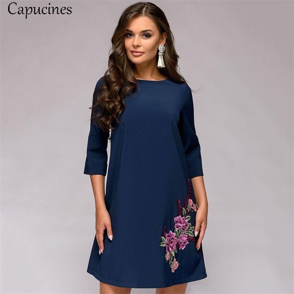 autumn women's fashion appliques dress female o-neck three quarter sleeves casual loose dress lady mini party dresses 210331, Black;gray
autumn women's fashion appliques dress female o-neck three quarter sleeves casual loose dress lady mini party dresses 210331, Black;gray