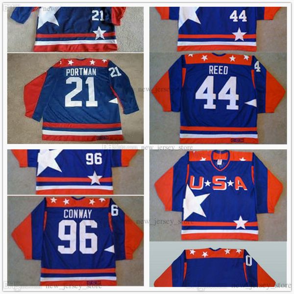 retro movie 2017th the mighty ducks d2 team usa hockey jerseys vintage stitched 96 charlie conway 21 dean portman 44 fulton reed jersey blue, Black;red
retro movie 2017th the mighty ducks d2 team usa hockey jerseys vintage stitched 96 charlie conway 21 dean portman 44 fulton reed jersey blue, Black;red