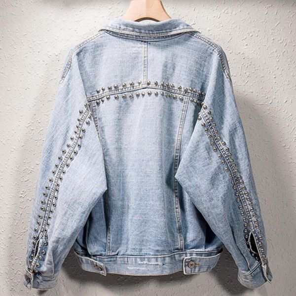 women's jackets autumn fashion beaded hole denim jacket 5xl 7ace, Black;brown
women's jackets autumn fashion beaded hole denim jacket 5xl 7ace, Black;brown