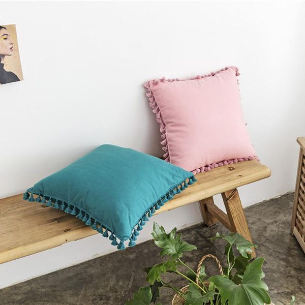 pillow case fashion cushion cover pure cotton soft with tassel solid color throw for living room sofa home decor pillows
pillow case fashion cushion cover pure cotton soft with tassel solid color throw for living room sofa home decor pillows
