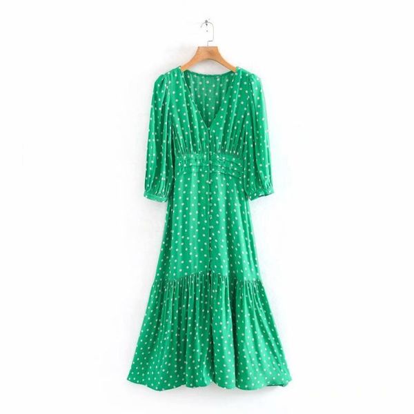 women's v-neck polka dot dress casual women dresses party long maxi vestidos, Black;gray
women's v-neck polka dot dress casual women dresses party long maxi vestidos, Black;gray