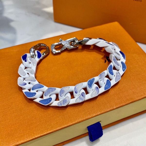 new blue sky cloud bracelet, european and american hip hop personality cuban ceramic white temperament fashion bracelet, Silver
new blue sky cloud bracelet, european and american hip hop personality cuban ceramic white temperament fashion bracelet, Silver