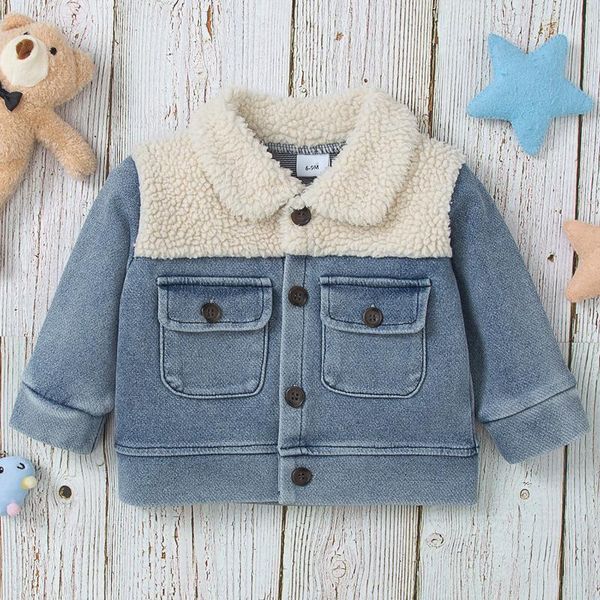 jackets autumn winter baby girls boys children contrast color coats kids long sleeve lapel neck button-up jacket with pockets, Blue;gray
jackets autumn winter baby girls boys children contrast color coats kids long sleeve lapel neck button-up jacket with pockets, Blue;gray