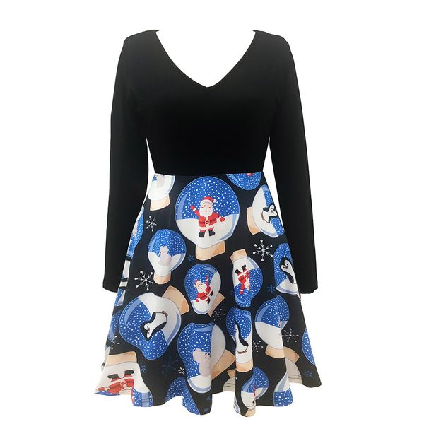dress autumn and winter long sleeves around the neck a line female skirt as christmas, Black;gray
dress autumn and winter long sleeves around the neck a line female skirt as christmas, Black;gray