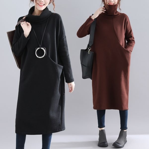 hoodies female long sleeve solid color elegant loose hoodie dress comfortable with sweat pockets, Black
hoodies female long sleeve solid color elegant loose hoodie dress comfortable with sweat pockets, Black