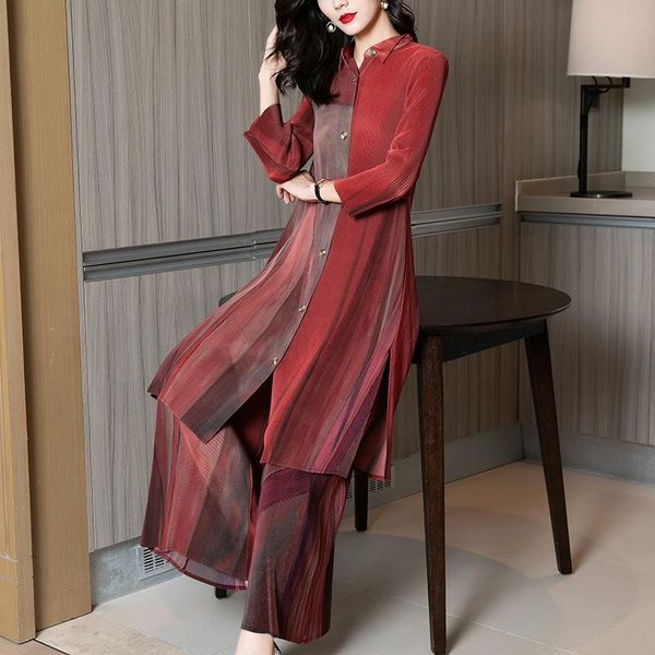 women's tracksuits fashion printed pleated long-sleeved multicolor womens suit lapel single-breasted wide-leg trousers loose ladies two, Gray
women's tracksuits fashion printed pleated long-sleeved multicolor womens suit lapel single-breasted wide-leg trousers loose ladies two, Gray