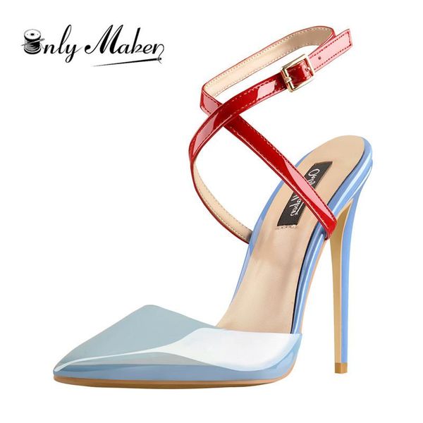 onlymaker women 12cm contrast color slingbackpumps ankle strap sandals ponited-toe thin high heels party dres big size, Black
onlymaker women 12cm contrast color slingbackpumps ankle strap sandals ponited-toe thin high heels party dres big size, Black