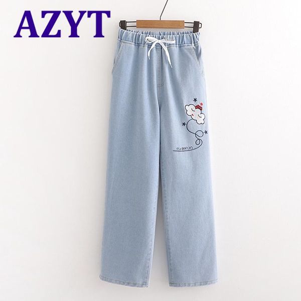 cartoon embroidery jeans women loose high waist straight denim pant's casual female trousers women's, Blue
cartoon embroidery jeans women loose high waist straight denim pant's casual female trousers women's, Blue