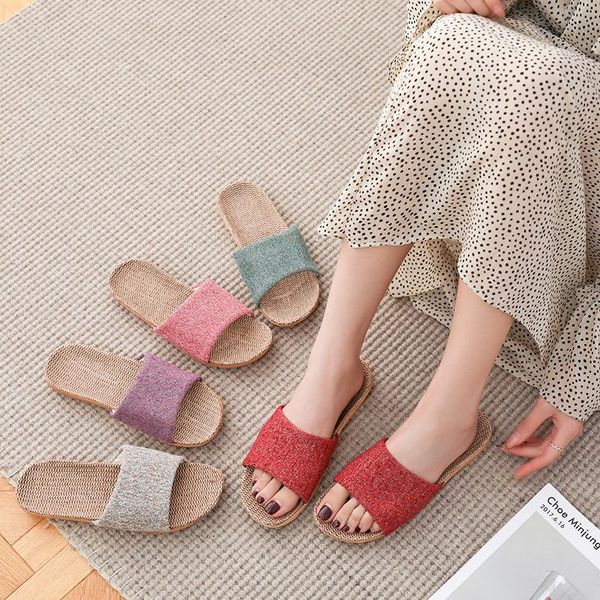 slippers summer indoor flat for women pure color simplicity flax slides comfortable home flip flops female shoes, Black
slippers summer indoor flat for women pure color simplicity flax slides comfortable home flip flops female shoes, Black