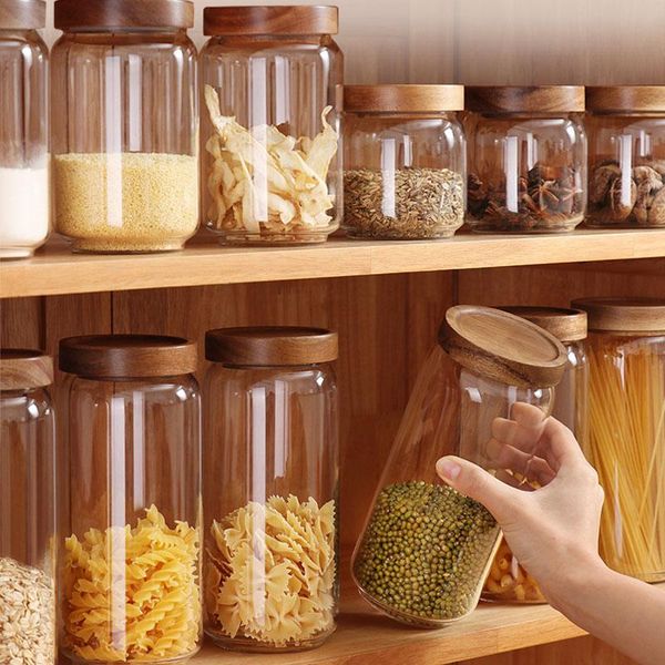 storage bottles & jars kitchen transparent glass bottle wooden lid sealed jar household multigrain organizer
storage bottles & jars kitchen transparent glass bottle wooden lid sealed jar household multigrain organizer