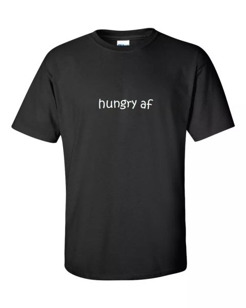 Hungry AF Cotton T-Shirt Black White Funny Millennial Gift Tee Shirt S-5XL, White;black
Hungry AF Cotton T-Shirt Black White Funny Millennial Gift Tee Shirt S-5XL, White;black