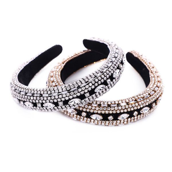 european new style beautifully wide side full of diamond headband luxury thick creative headpiece, Silver
european new style beautifully wide side full of diamond headband luxury thick creative headpiece, Silver