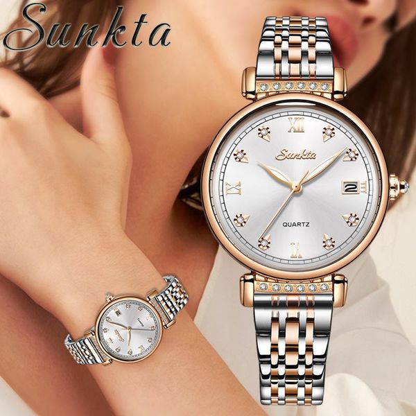 wristwatches sunkta watch bracelet diamond women watches quartz clock stainless steel analog wristwatch gifts for wife relogio, Slivery;brown
wristwatches sunkta watch bracelet diamond women watches quartz clock stainless steel analog wristwatch gifts for wife relogio, Slivery;brown
