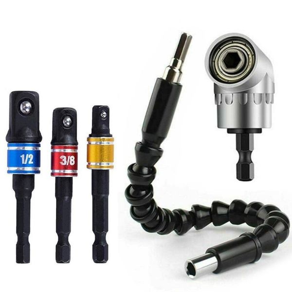5pcs right angle drill 105degree driver extension power socket hex flexible impact bar adapter bit hand tools
5pcs right angle drill 105degree driver extension power socket hex flexible impact bar adapter bit hand tools